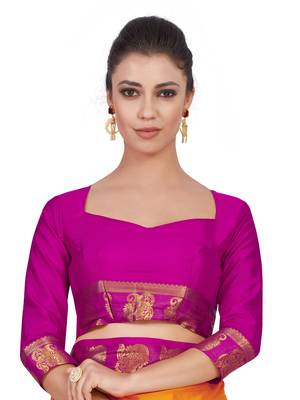 Mimosa Gold Woven Crepe Saree With Blouse 5