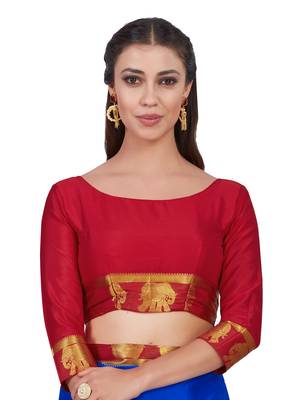 Mimosa Blue Woven Crepe Saree With Blouse 5