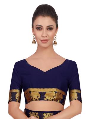 Mimosa Pink Woven Crepe Saree With Blouse 5