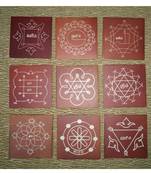 Maroon And Wooden And Navagraha Rangoli Yantra