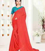 Red Art Silk
 Saree With Blouse