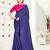 Blue art silk saree with blouse