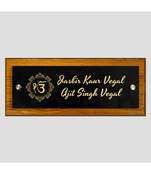 Personalised Ik Onkar Acrylic & Wooden TeakFloat Nameplate by Engrave