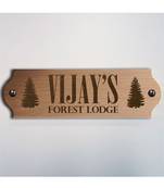 Personalised Forest Cabin Innkeeper Wooden Name Plate by Engrave