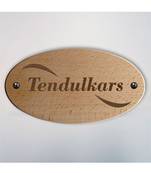 Personalised Waves Oval Wooden Name Plate by Engrave