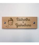 Personalised Buddha Wooden Name Plate by Engrave