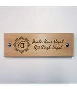Personalised Ik Onkar Wooden Name Plate by Engrave