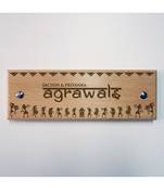 Personalised Warli Wooden Name Plate by Engrave