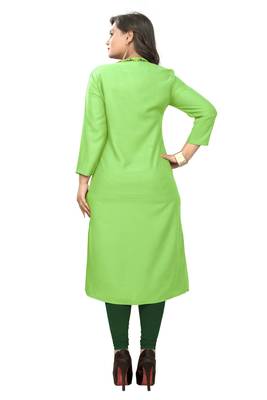 Light Green Embroidered Rayon Stitched Kurti 3