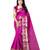 Pink plain cotton silk saree with blouse