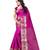 Pink plain cotton silk saree with blouse
