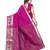 Pink plain cotton silk saree with blouse