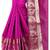 Pink plain cotton silk saree with blouse