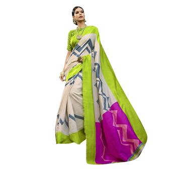 Shaily Multicolor Printed Cotton Silk Saree With Blouse 1