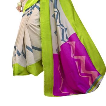 Shaily Multicolor Printed Cotton Silk Saree With Blouse 3