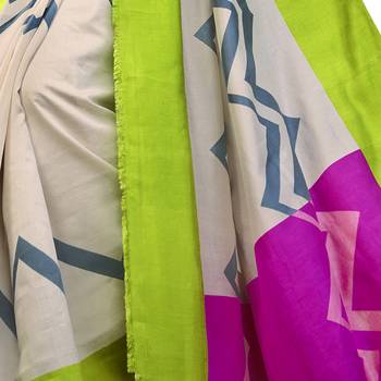 Shaily Multicolor Printed Cotton Silk Saree With Blouse 4