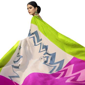 Shaily Multicolor Printed Cotton Silk Saree With Blouse 5