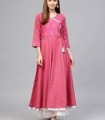 Red printed cotton kurti