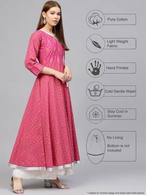 Red printed cotton kurti 2