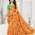 Orange Embroidered Art Silk Saree With Blouse