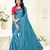 Blue Embroidered Art Silk Saree With Blouse