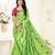 Green embroidered art silk saree with blouse