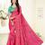 Pink embroidered art silk saree with blouse