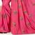 Pink embroidered art silk saree with blouse