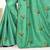Turquoise embroidered art silk saree with blouse