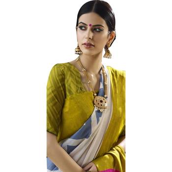 Shaily Multicolor Printed Cotton Silk Saree With Blouse 5