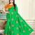 Green embroidered art silk saree with blouse