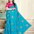 Blue embroidered art silk saree with blouse