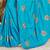 Blue embroidered art silk saree with blouse