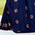 Navy blue embroidered art silk saree with blouse