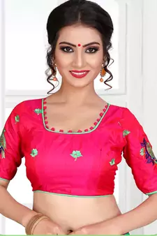 Green chiffon saree with blouse