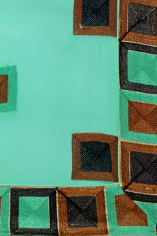 Turquoise chiffon saree with blouse