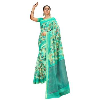 Shaily Multicolor Printed Cotton Silk Saree With Blouse 1