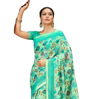 Shaily Multicolor Printed Cotton Silk Saree With Blouse 2