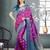 Dark purple printed banarasi art silk  saree with blouse