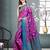 Dark purple printed banarasi art silk  saree with blouse