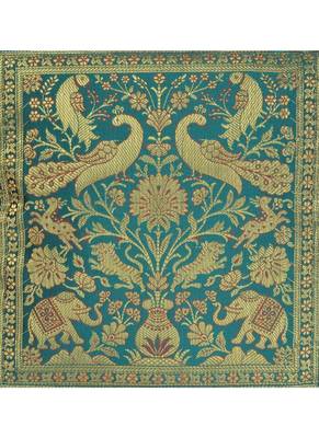 Lal Haveli Room Decorative Elephant Work Design Silk cushion Covers 16 x 16 inch Set of 2 Pcs 3