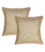 Lal Haveli Elephant Design Silk cushion Covers for Sofa/Chair/Car 16 x 16 inch Set of 2 Pcs