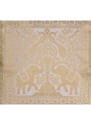 Lal Haveli Elephant Design Silk cushion Covers for Sofa/Chair/Car 16 x 16 inch Set of 2 Pcs 3