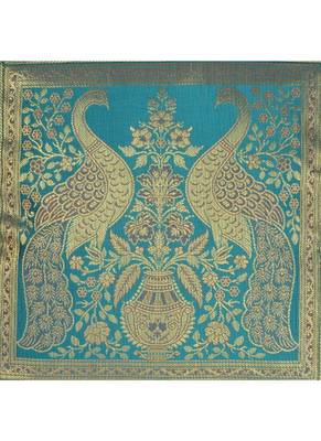Lal Haveli Decorative Peacock Design Silk Green cushion Covers 16 x 16 inch Set of 2 Pcs 3