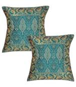 Lal Haveli Rajasthani Handmade Square Silk cushion Covers 16 x 16 inch Set of 2 Pcs