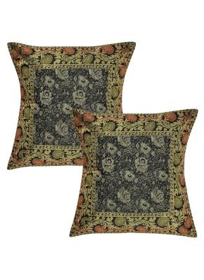 Lal Haveli Handmade Silk cushion Covers Housewarming Gift 16 x 16 inch Set of 2 Pcs 1