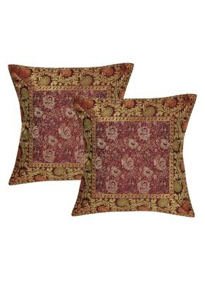 Lal Haveli Decorative Square Throw Pillow cushion Covers Sofa Decor 16 x 16 inch Set of 2 Pcs 1