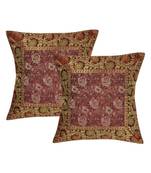 Lal Haveli Decorative Square Throw Pillow cushion Covers Sofa Decor 16 x 16 inch Set of 2 Pcs