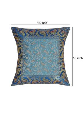 Lal Haveli Traditional Handmade Decorative Design Silk cushion Covers 16 x 16 inch Set of 2 Pcs 2