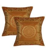 Lal Haveli Silk cushion Covers Housewarming Party Decorations 16 x 16 inch Set of 2 Pcs